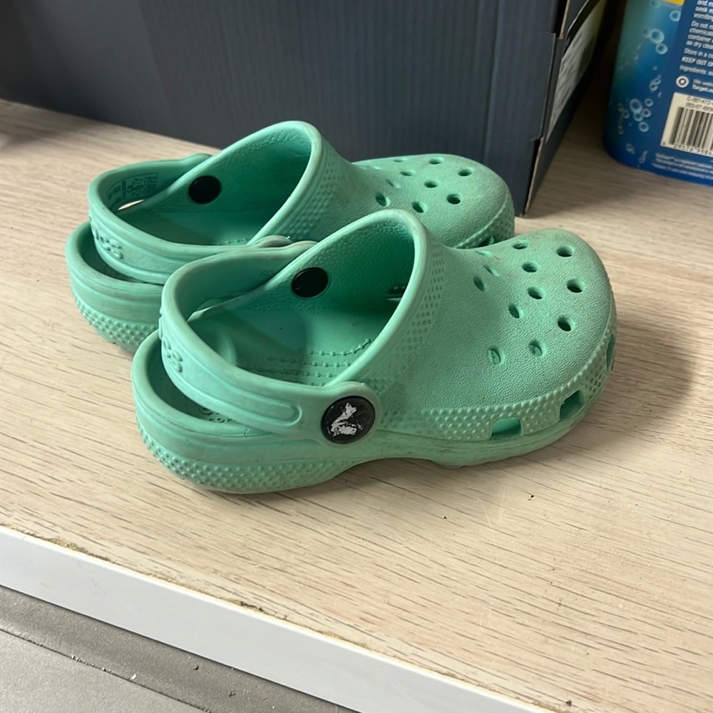 Toddler size 8 Jade Stone Green Crocs